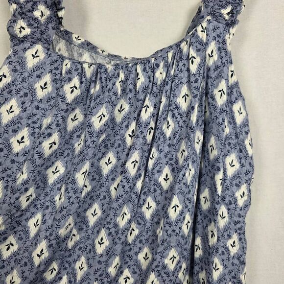 Maurices Plus Floral Print Tank Top Blue 2X - Picture 3 of 7